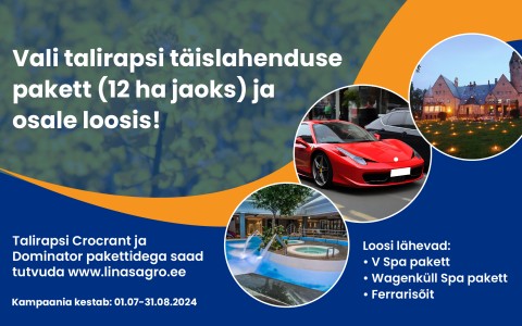 Vali sobiv talirapsi täislahenduse pakett ja osale loosis!